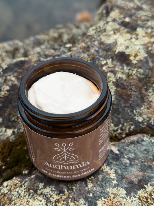 SPF 30 Mineral Sun Cream - Face & Body Tallow Whip 4 oz
