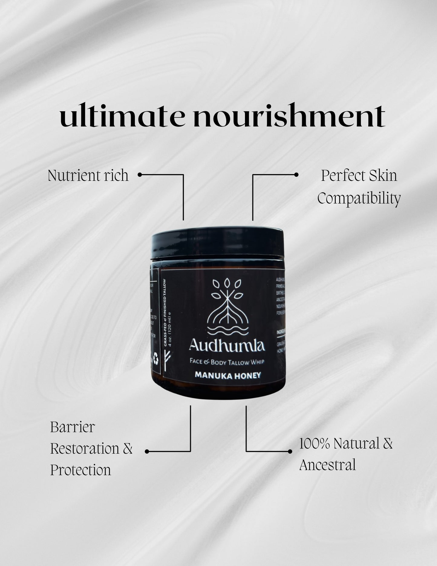 Manuka Honey - Face & Body Tallow Whip 4 oz