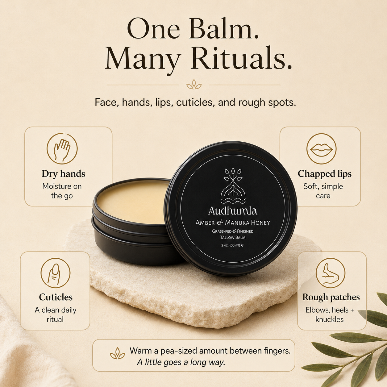 For Face, hands, lips, cuticles and rough spots