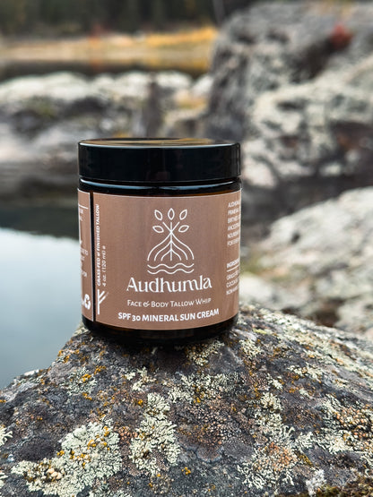 SPF 30 Mineral Sun Cream - Face & Body Tallow Whip 4 oz
