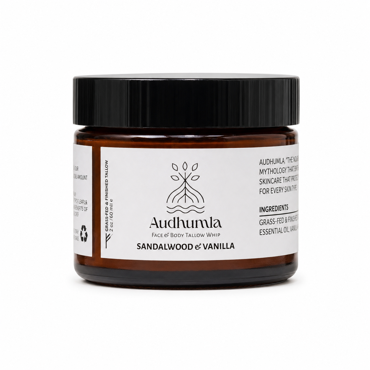 Sandalwood & Vanilla - Face & Body Tallow Whip 2 oz