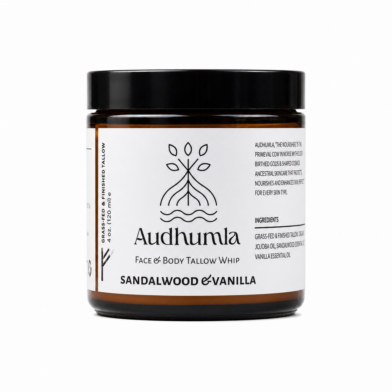Sandalwood & Vanilla - Face & Body Tallow Whip 4 oz