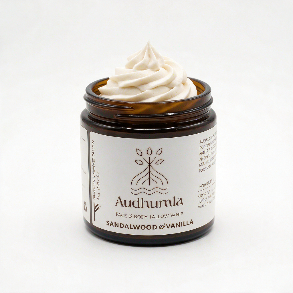 Sandalwood & Vanilla - Face & Body Tallow Whip 4 oz