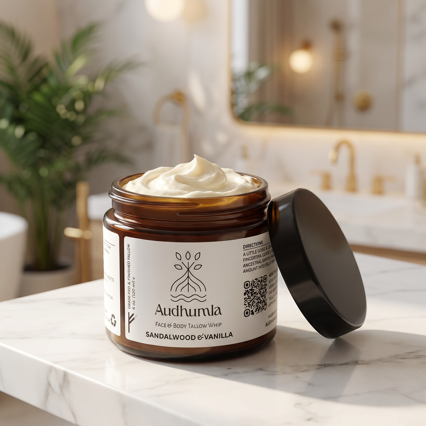 Sandalwood & Vanilla - Face & Body Tallow Whip 4 oz
