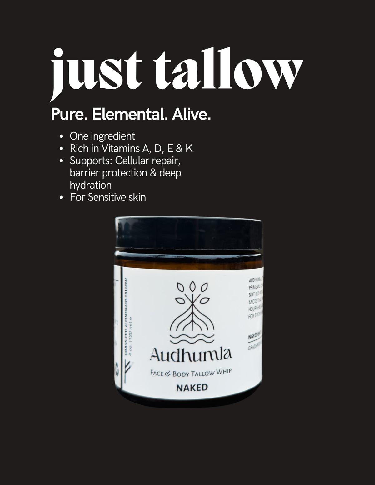 Naked - Face & Body Tallow Whip 2 oz
