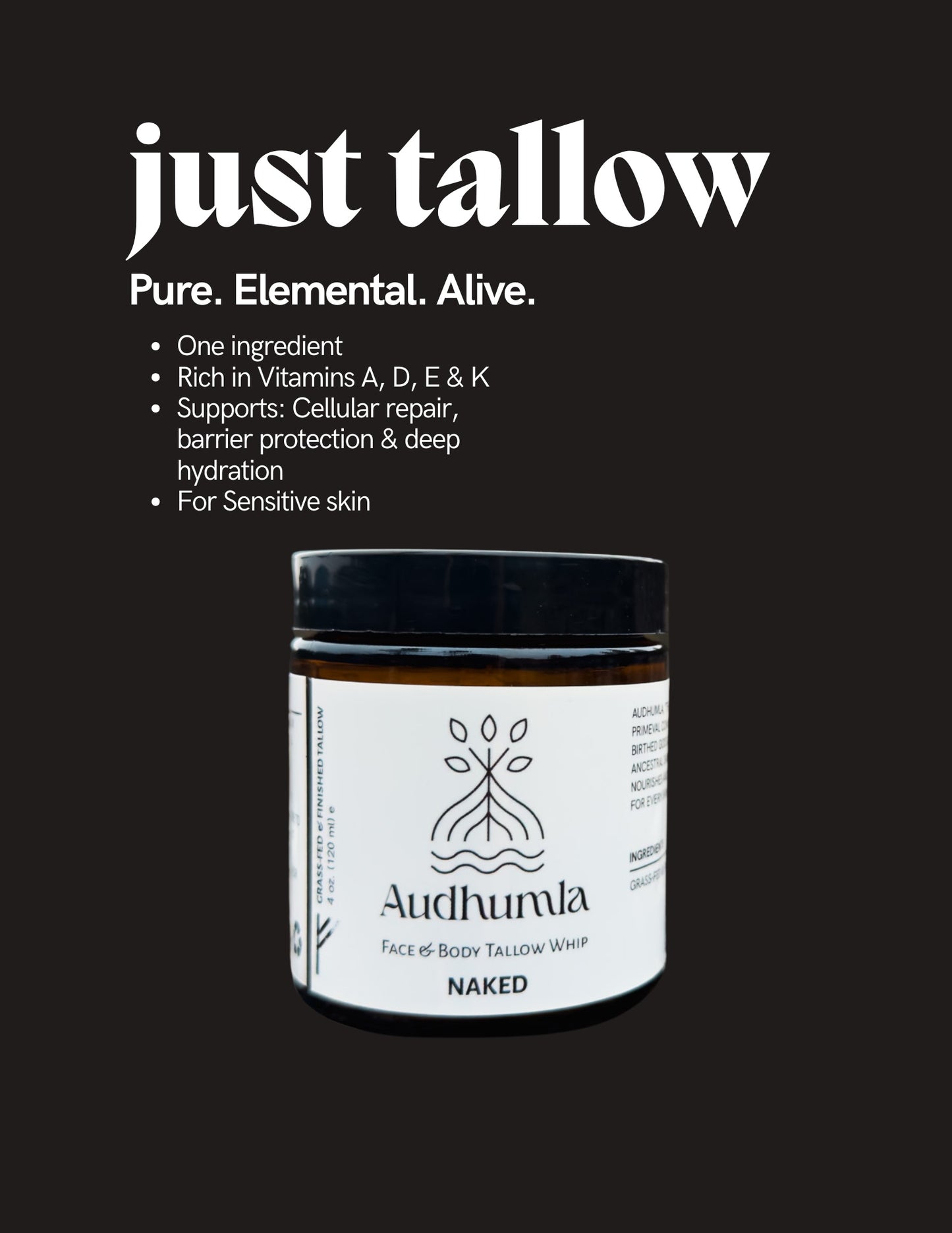 Naked - Face & Body Tallow Whip 4 oz