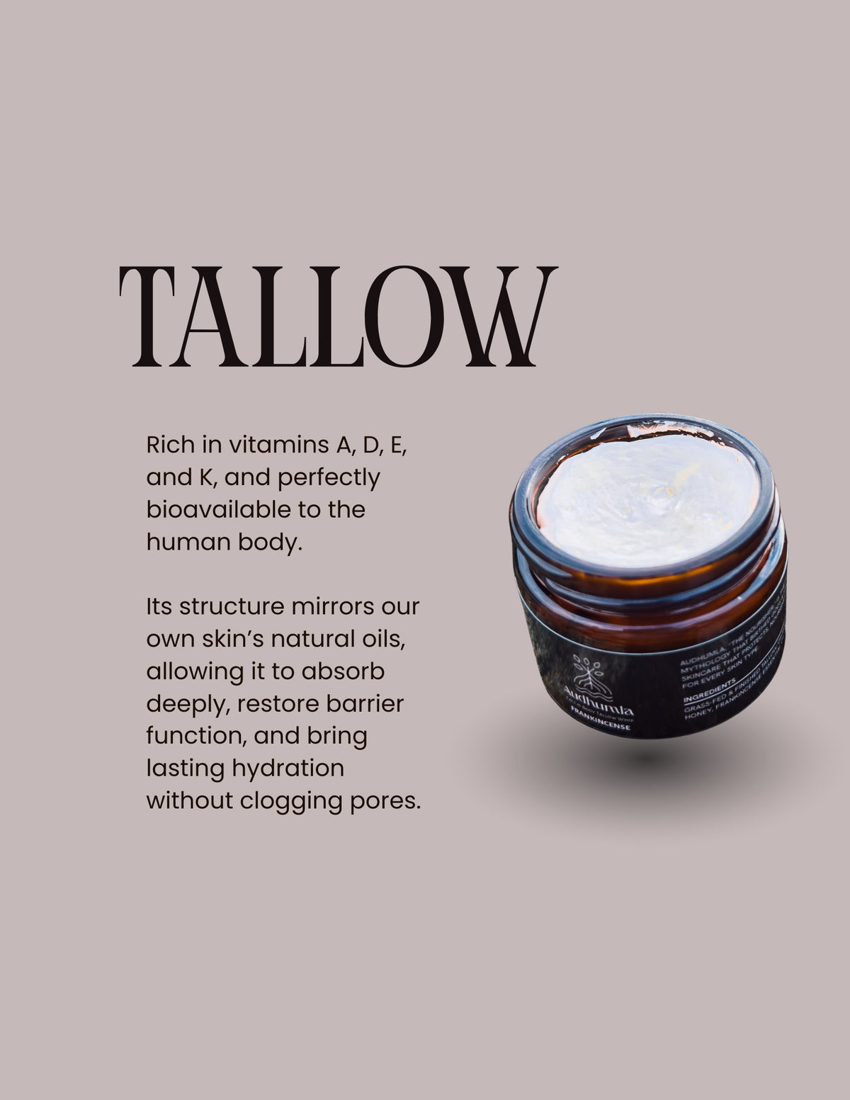 Manuka Honey - Face & Body Tallow Whip 4 oz